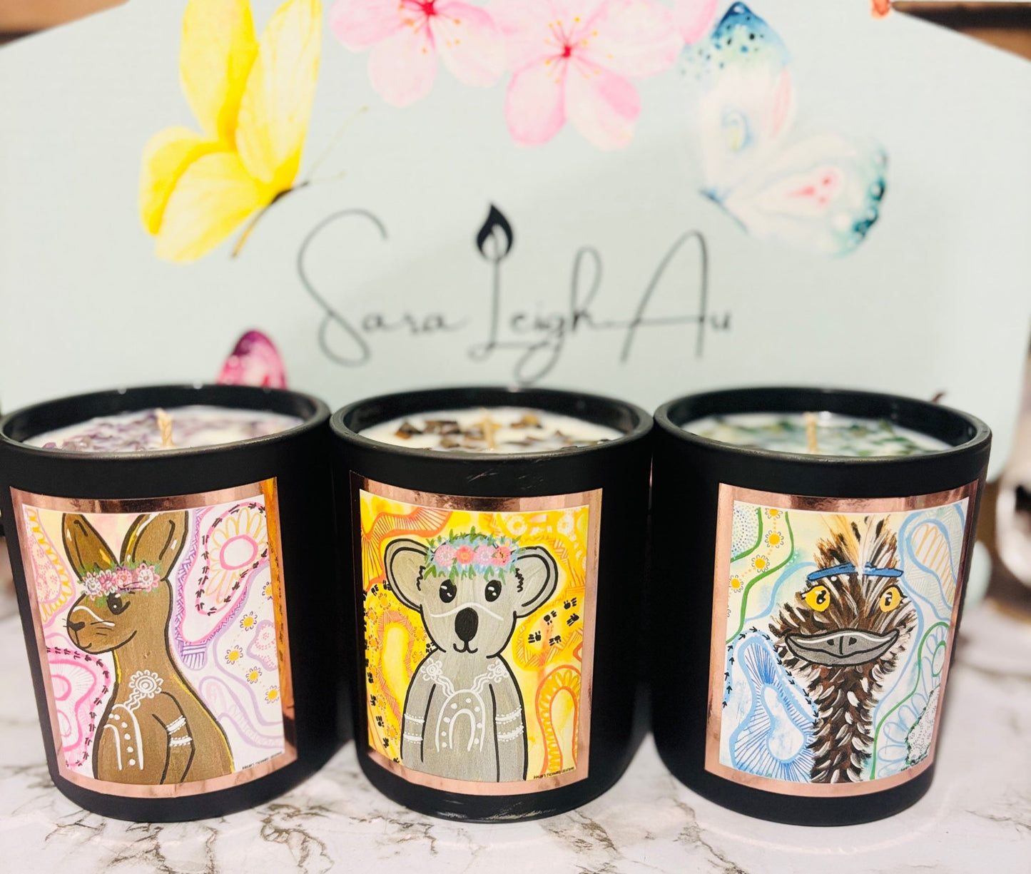 Handmade Candle Collection – Featuring Art by Hailah’s Yuluwirri Creations - Sara Leigh Au