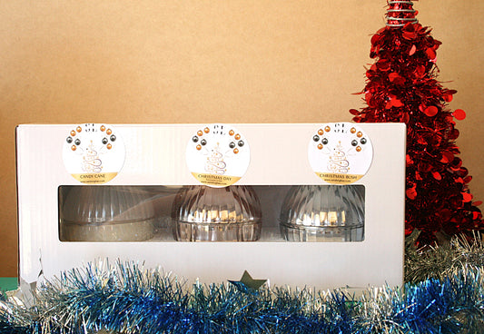 70g Baby Bauble Candle Trio Set – Rose Gold, white, Silver