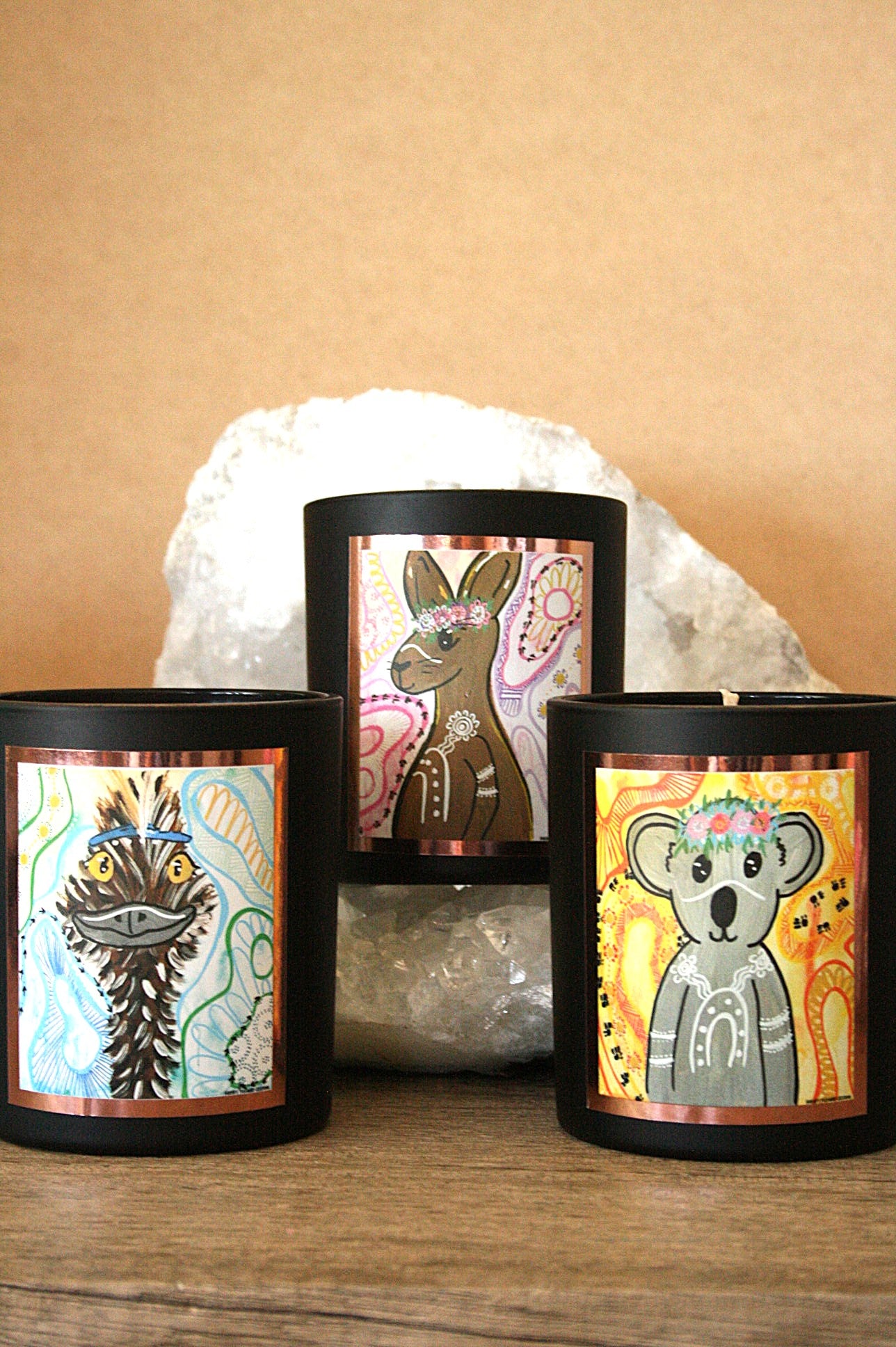 Handmade Candle Collection – Featuring Art by Hailah’s Yuluwirri Creations