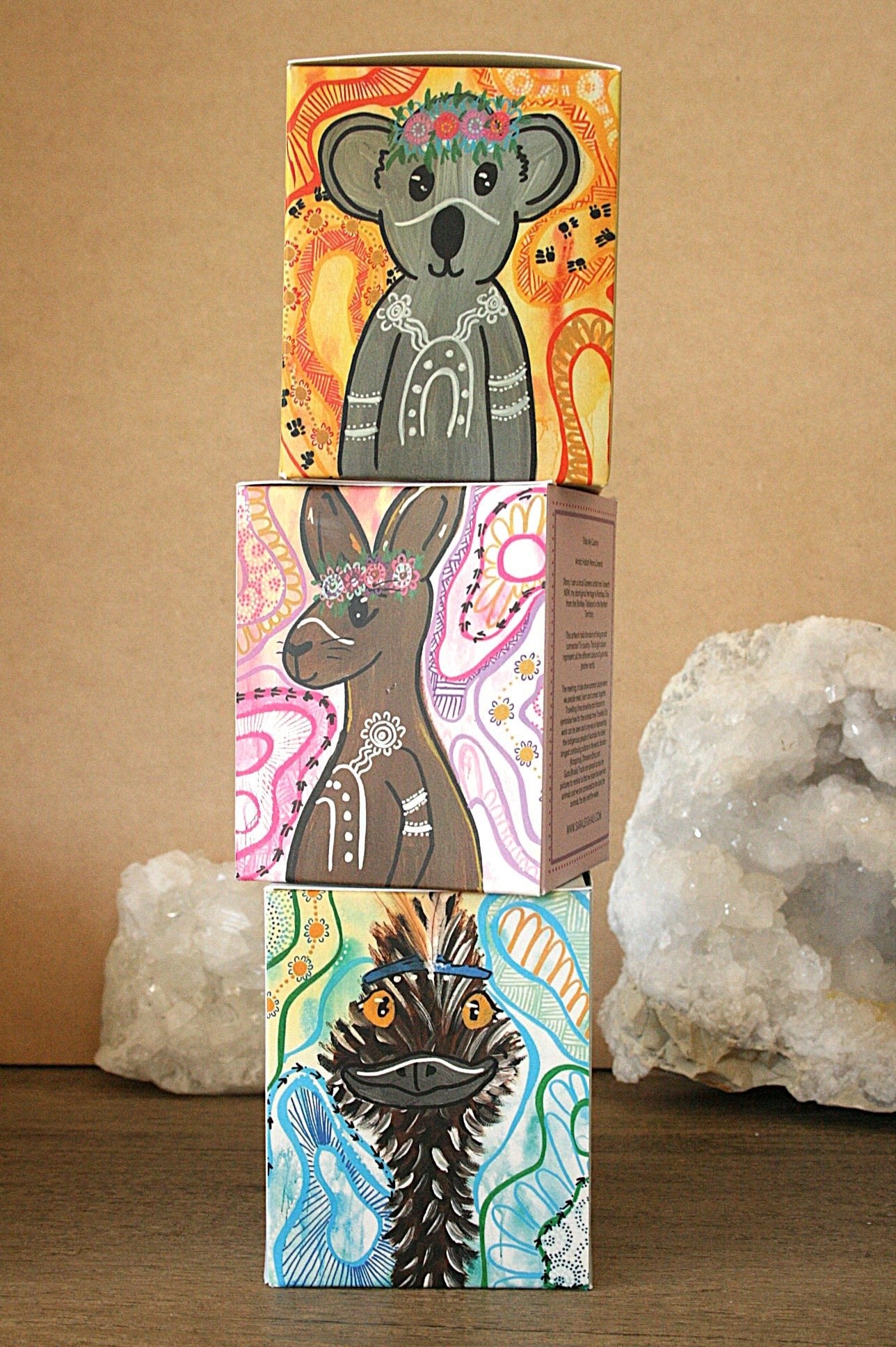 Handmade Candle Collection – Featuring Art by Hailah’s Yuluwirri Creations - Sara Leigh Au